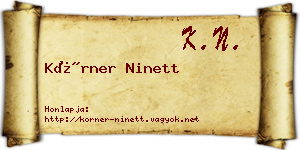 Körner Ninett névjegykártya
